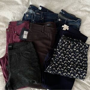 Bundle of 8 pairs of skinny pants, name brand - all size 0